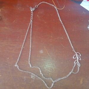 Asymmetrical silver necklace